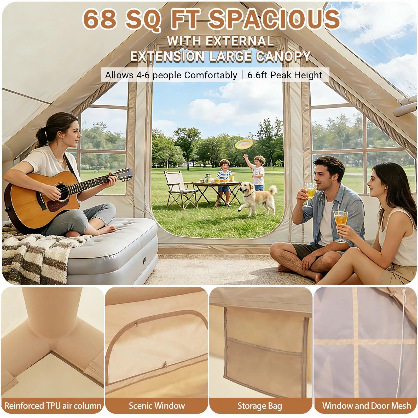 Inflatable Glamping Tent With Canopy