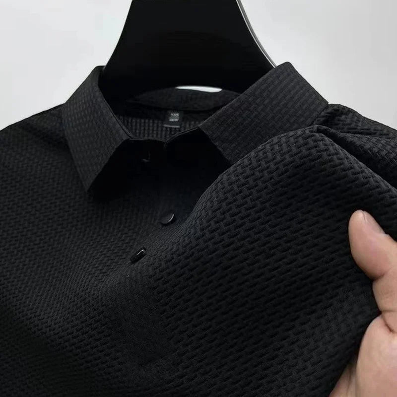Men's Bone Flower Solid Color Polo Shirt