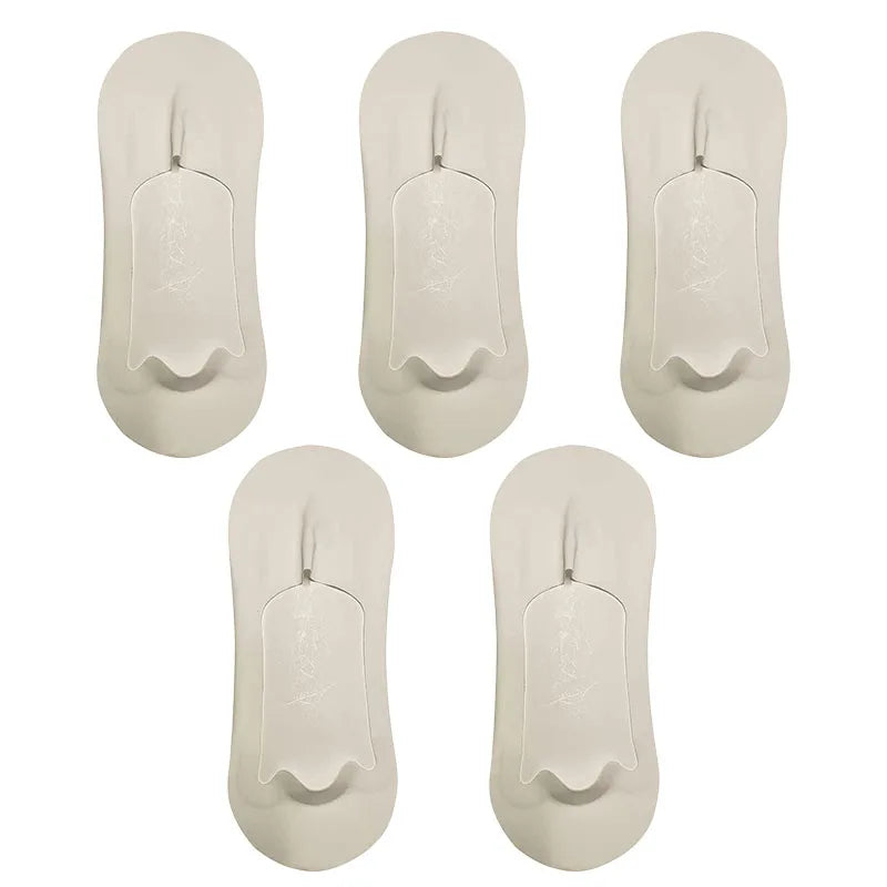 5pairs Men's Socks Cotton  No Show Silicone