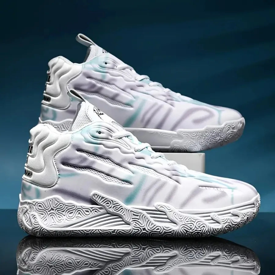 Low-Top Basketball Sneakers with Wavy Sole