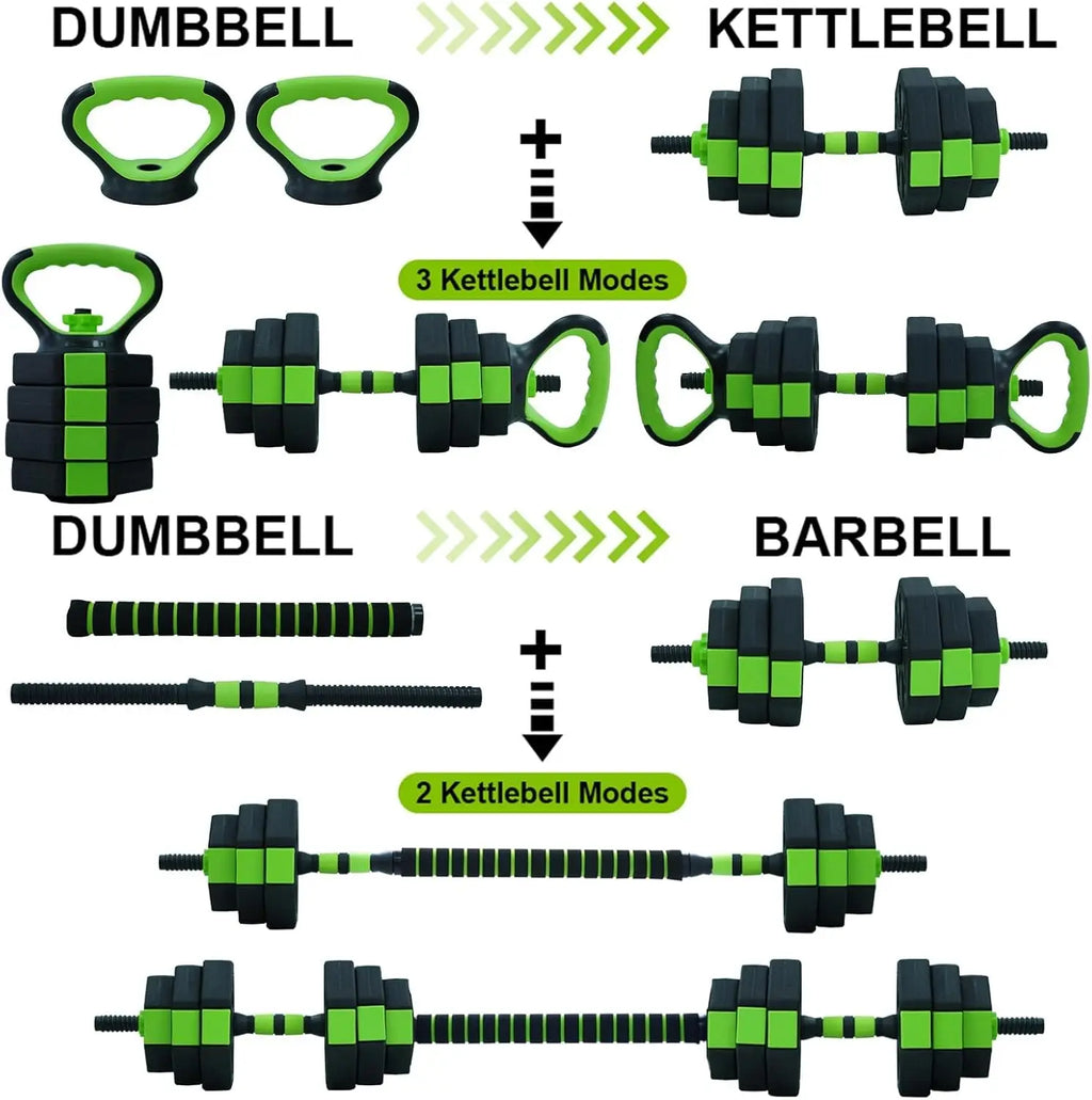 66lbs/88lbs Weight 4 in 1 Adjustable Kettlebell Set  Dumbbell