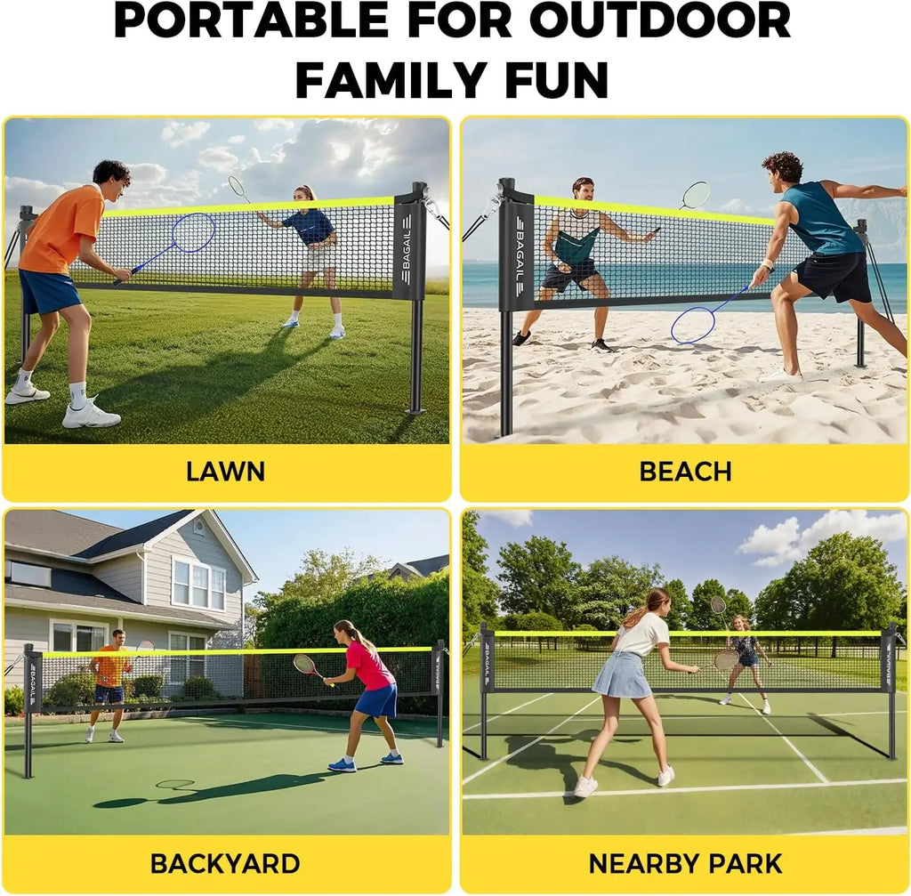 Badminton Net Set with Anti-Sag Winch System