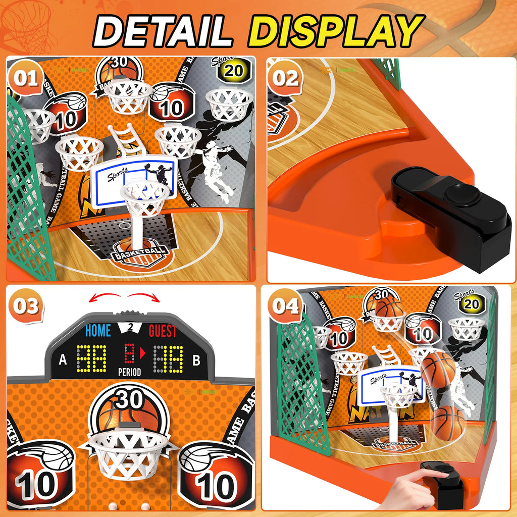 Dual-Player Mini Basketball Tabletop Game