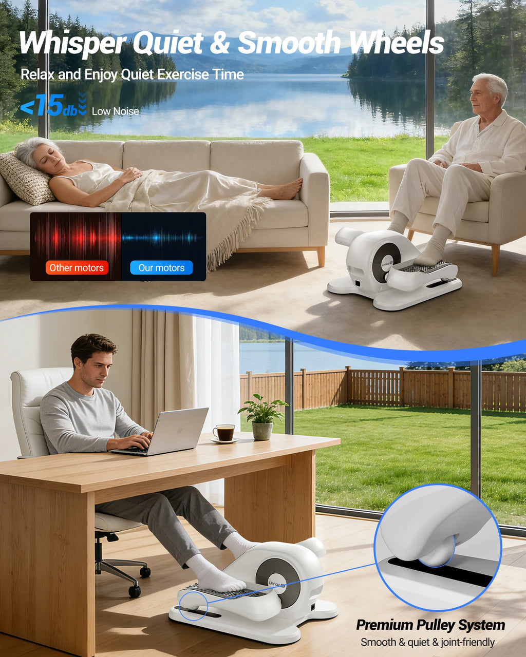 Compact Under-Desk Electric Elliptical Machine