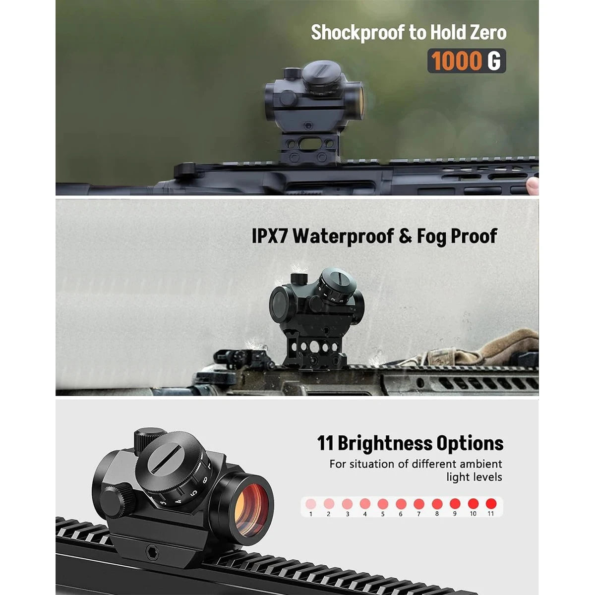2MOA Red Dot Sight 1x25mm Reflex Sight