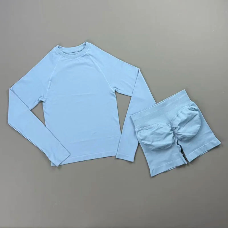 2Pcs Women Seamless Yoga Workout Set