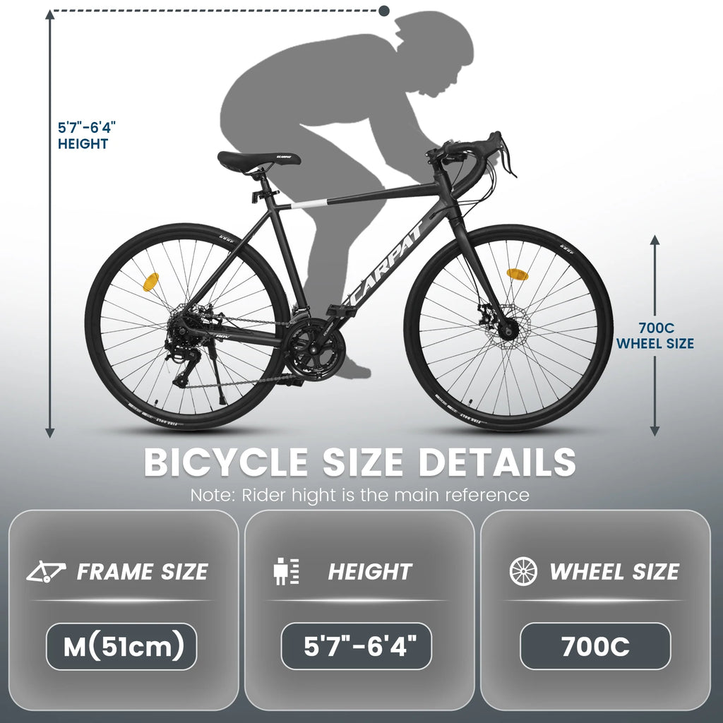 700C Road Bike, 16 Speed Road Bicycle