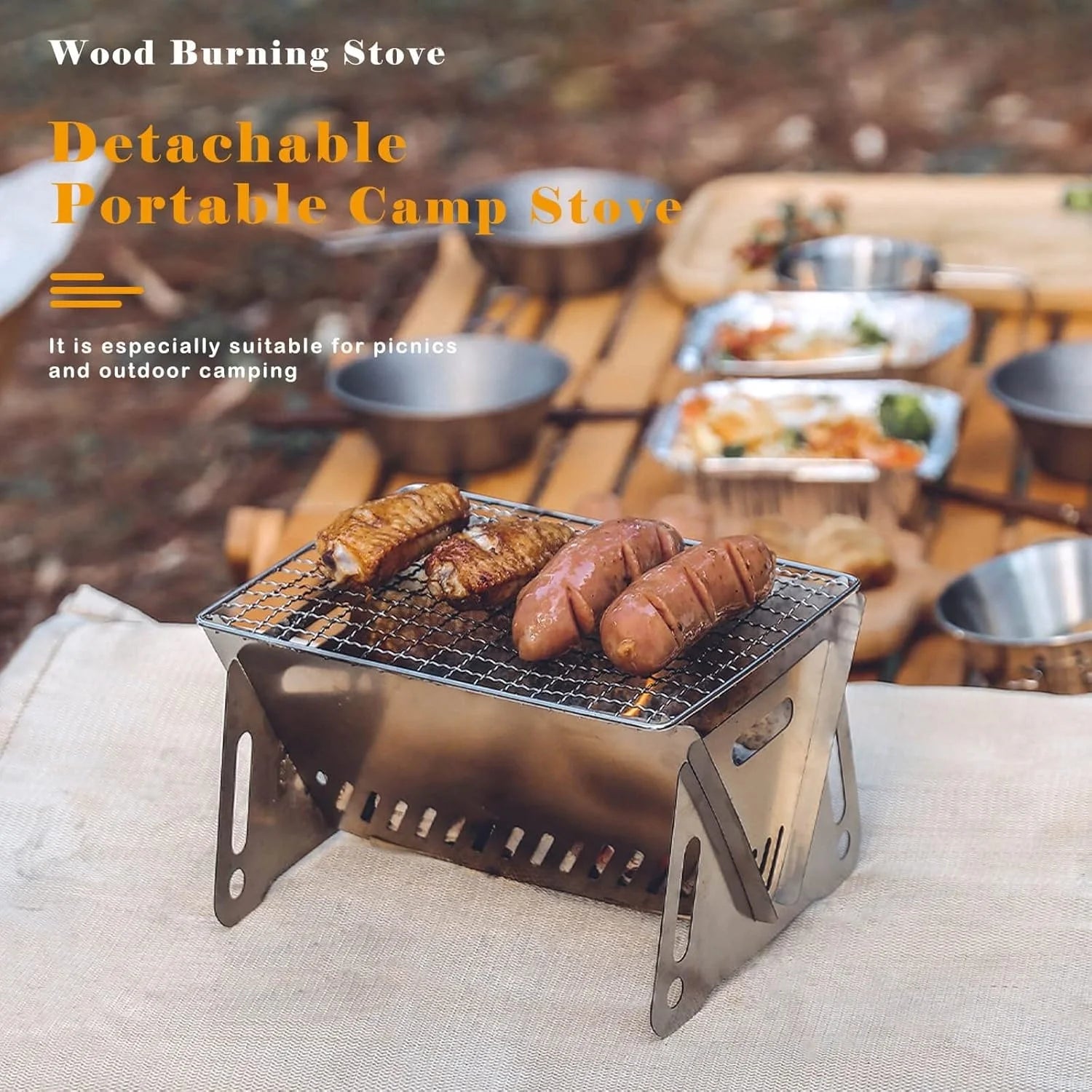 Folding Stainless Steel Charcoal Grill