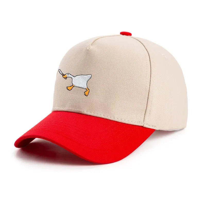 Embroidered baseball cap with goose pattern