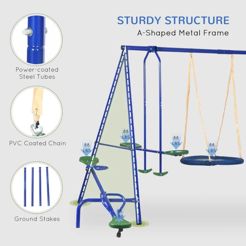 Metal Swing Set for Kids
