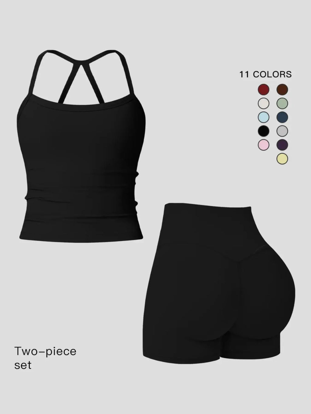 Tracksuit Backless Cami  High Waist Butt Lifting Shorts