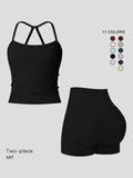 Tracksuit Backless Cami  High Waist Butt Lifting Shorts