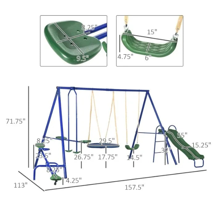 Metal Swing Set for Kids