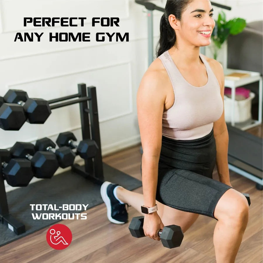 2 pack 30lbs Rubber Hex Dumbbell
