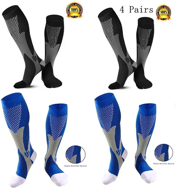 Pairs Men Compression Socks Football Soccer