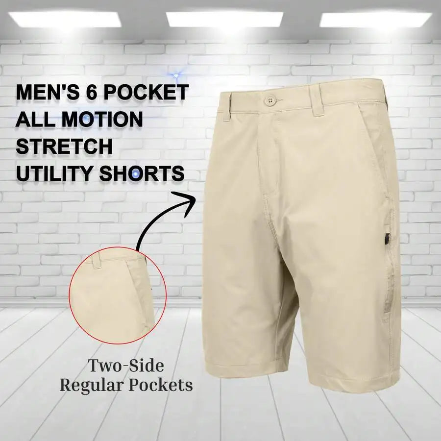 Mens 6 Pocket Stretch Utility Golf Shorts