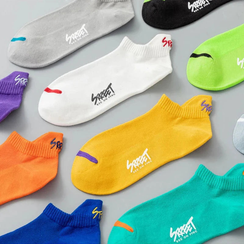 5/10Pairs Summer Socks Bright Color  unisex