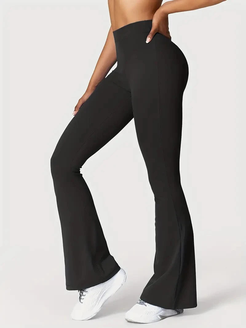 Women's flared yoga trousers V-cross