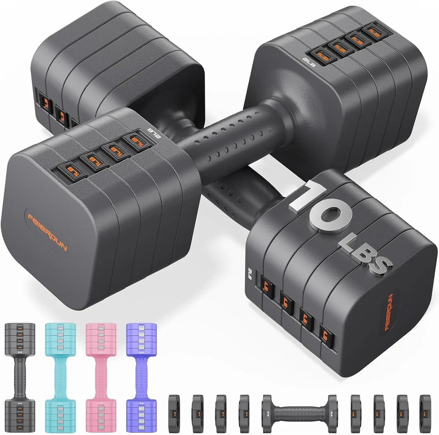 5-in-1 Adjustable Dumbbells Set of 2