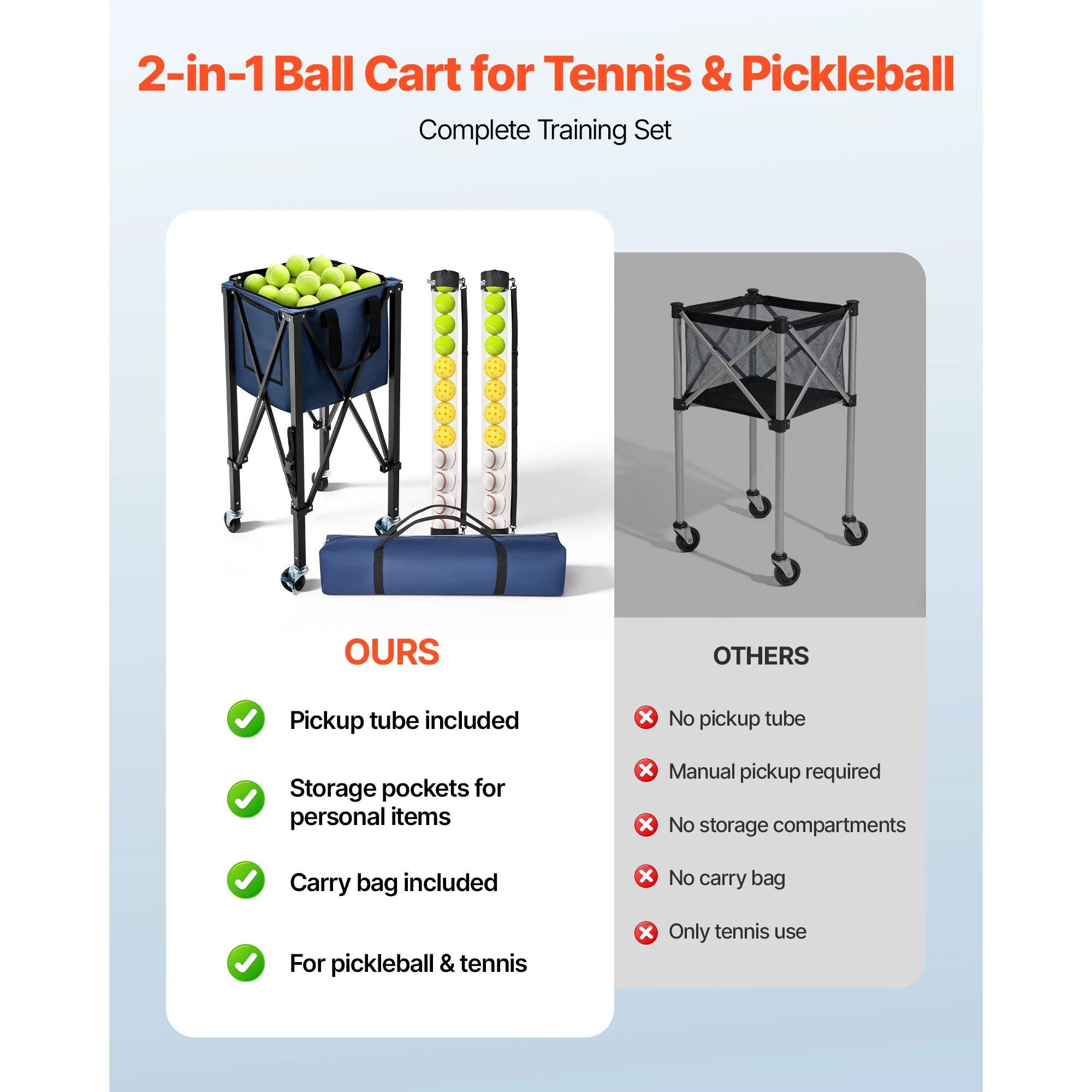 2-in-1 Foldable Tennis & Pickleball Hopper