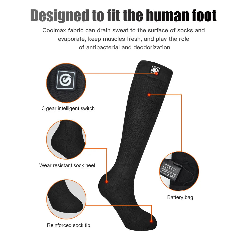 Heated Winter Thermal Socks Rechargeable