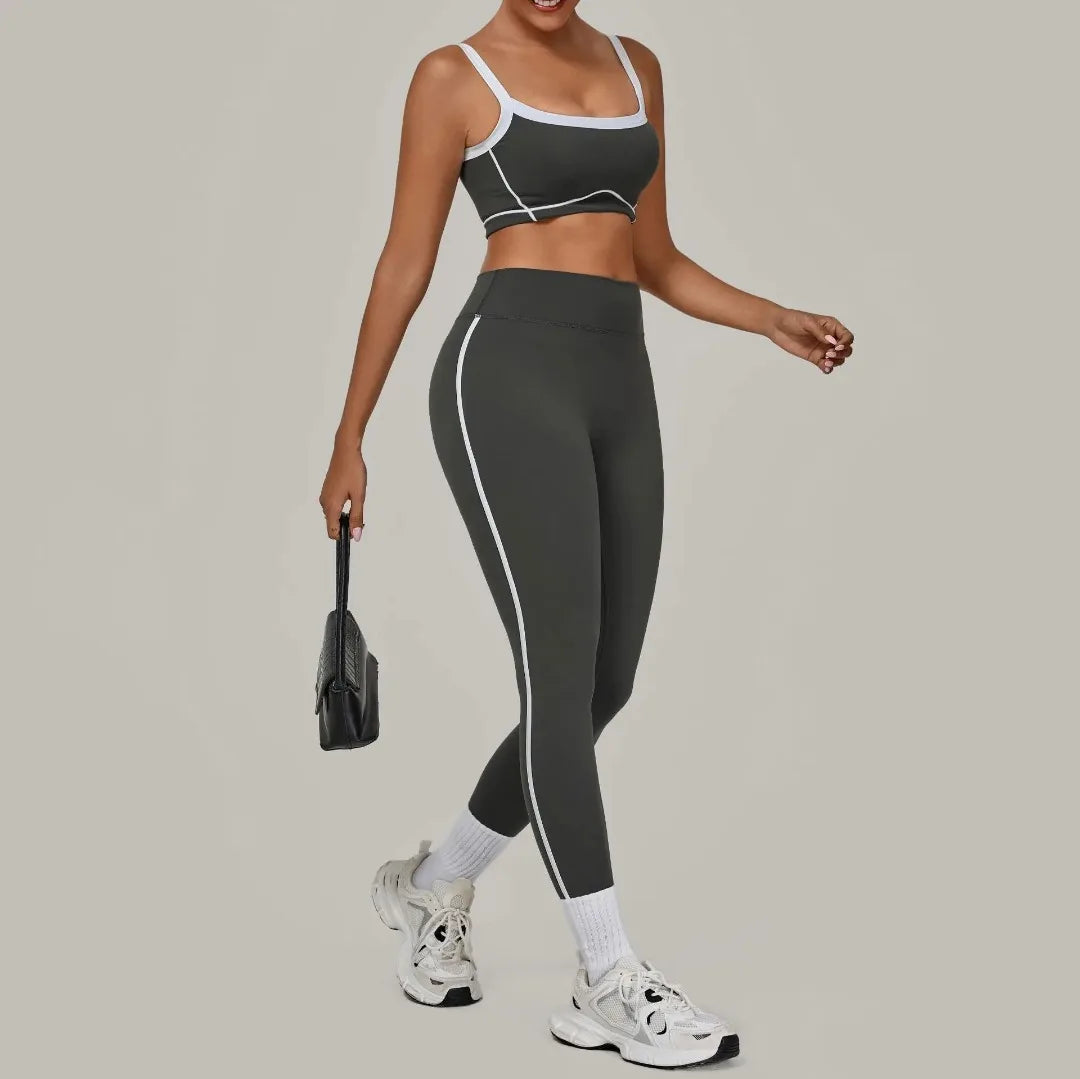 High Waist Peach Hip Leggings Set