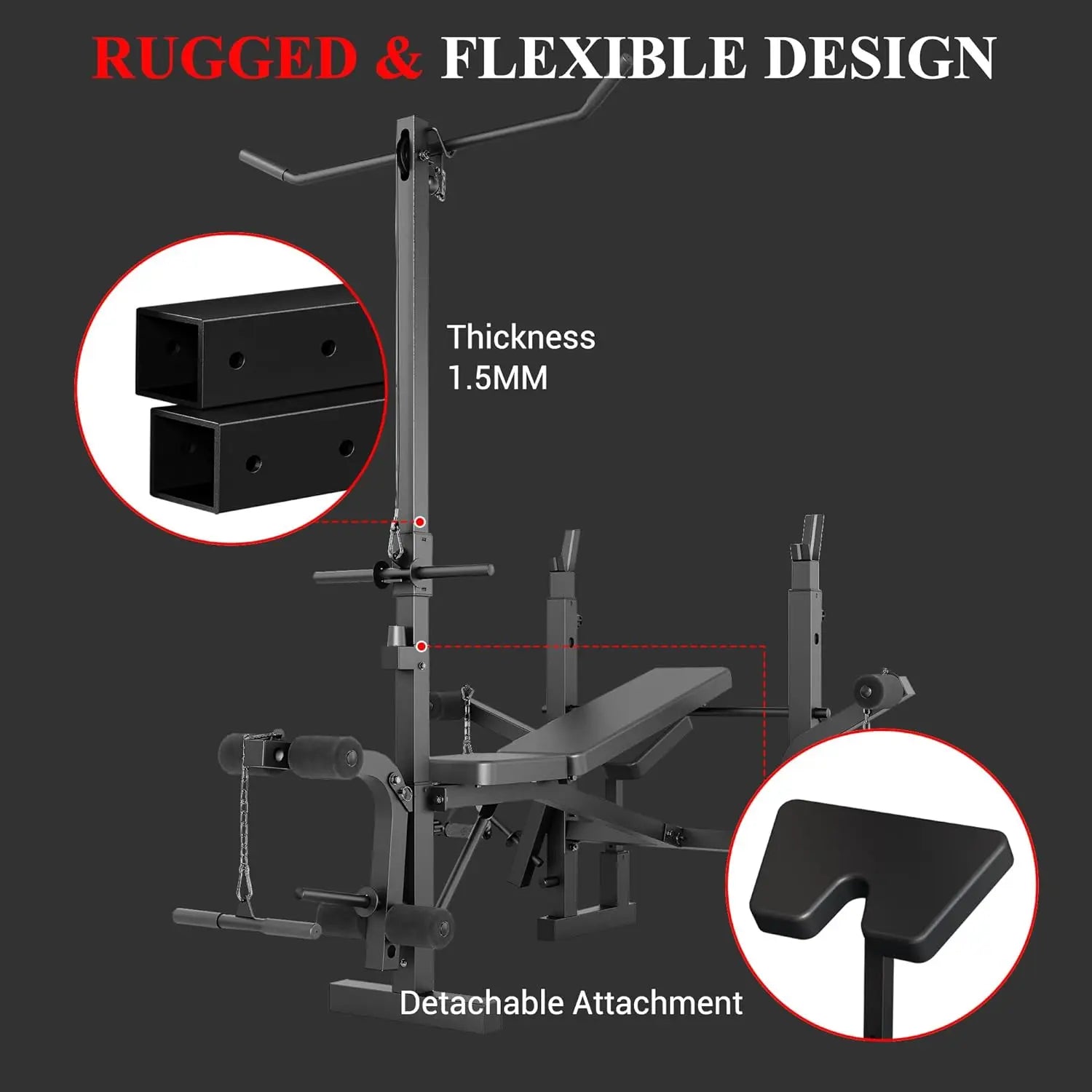 Foldable Bench Press Set with Leg Extension
