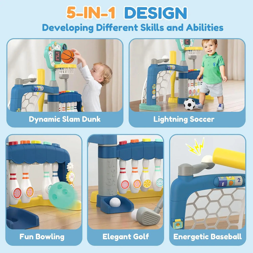 5-in-1 Toddler  Basketball Hoop