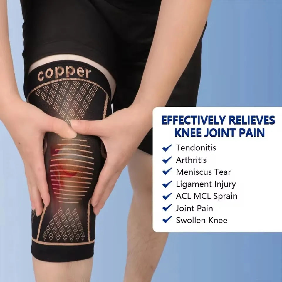Unisex Copper Compression Knee Support Sleeves