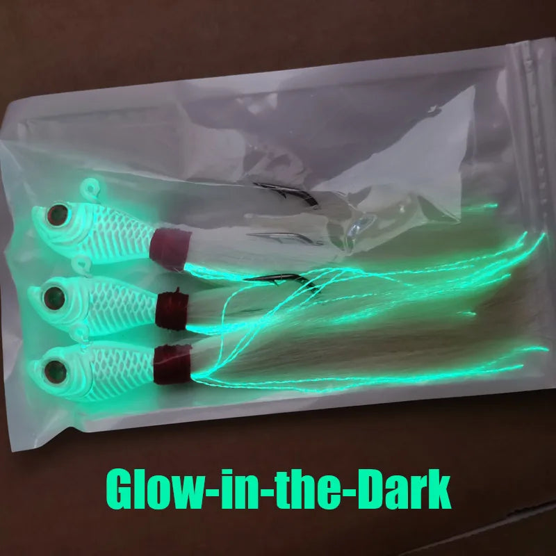 3pcs Bucktail Jig Heads Fishing Lures