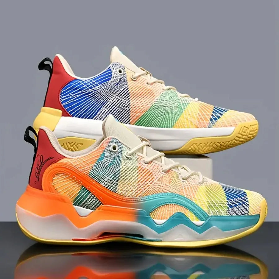 Rainbow Gradient Basketball Shoes for Men