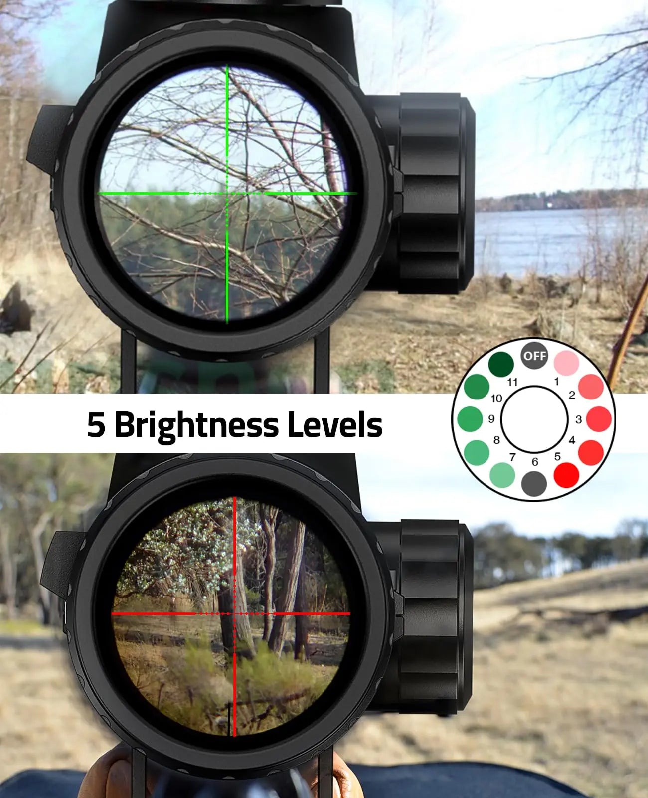 3-9x40 Rifle Scope, Red & Green Illuminated