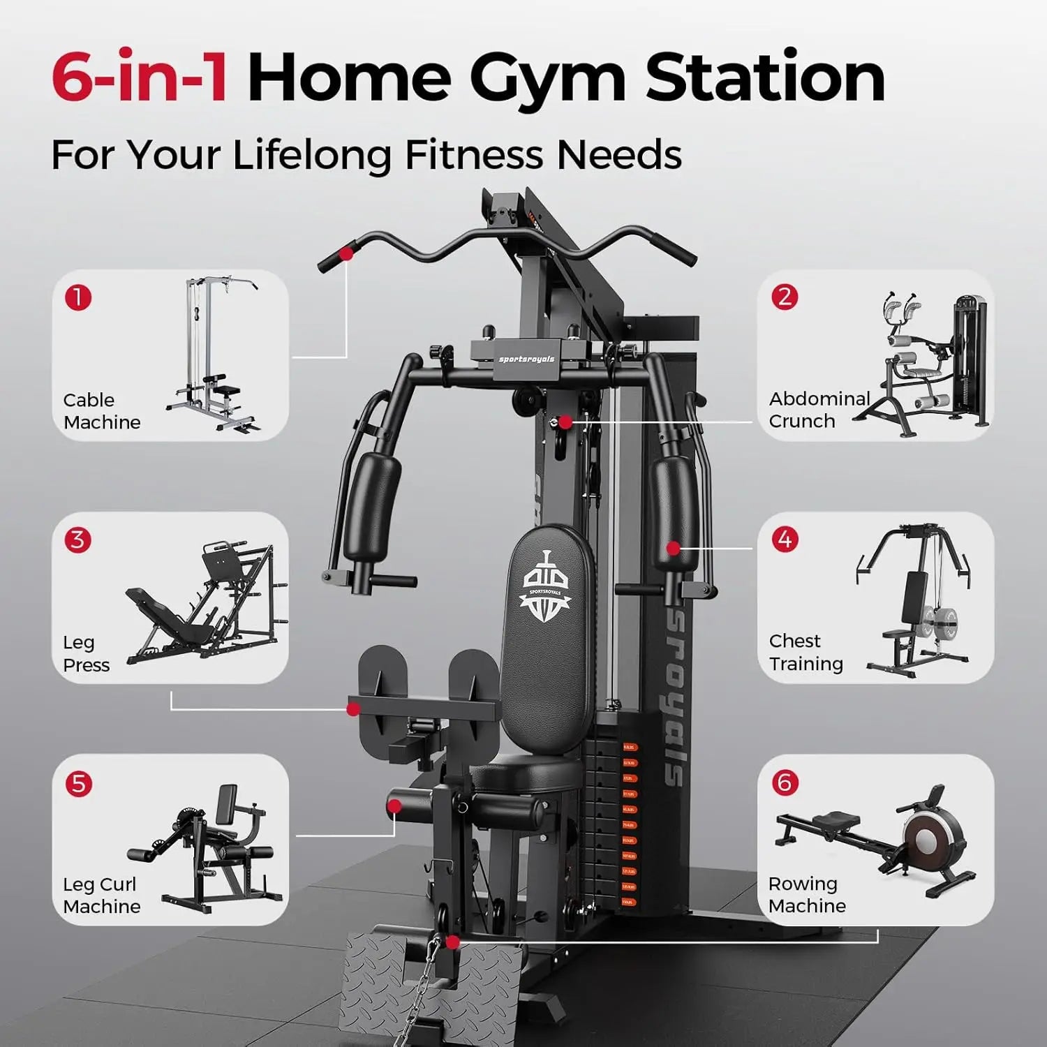 Home Gym Equipment, 150LBS Weight Stack