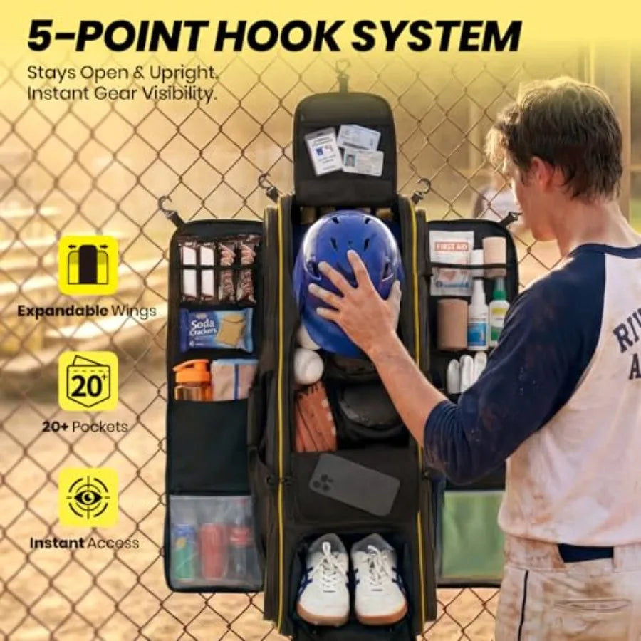 100L Rolling Baseball Catchers Gear Bag