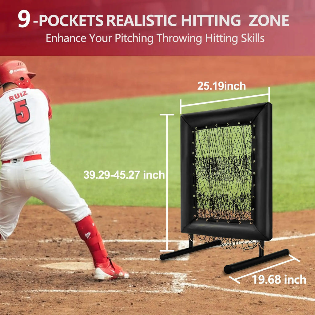 Rebound Pitching Net,9 Holes Strike Zone