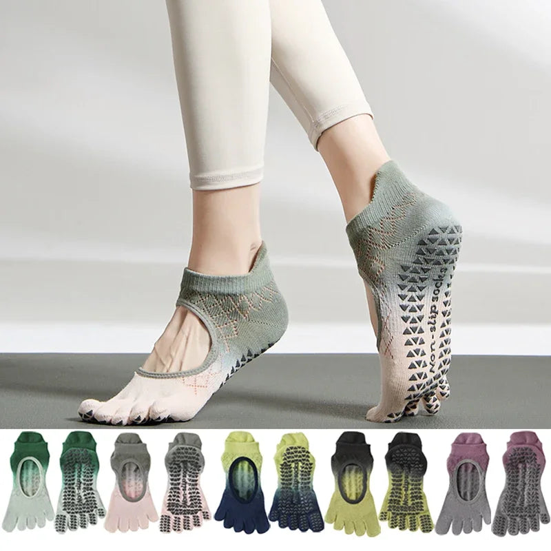 Pilates Five Toe Silicone Socks Women