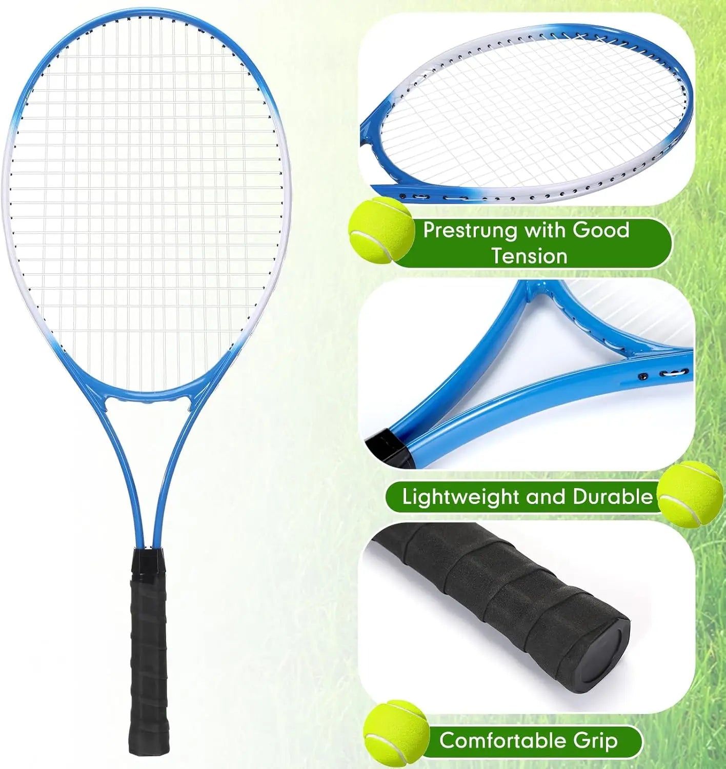 4 Pack Tennis Rackets for Adults