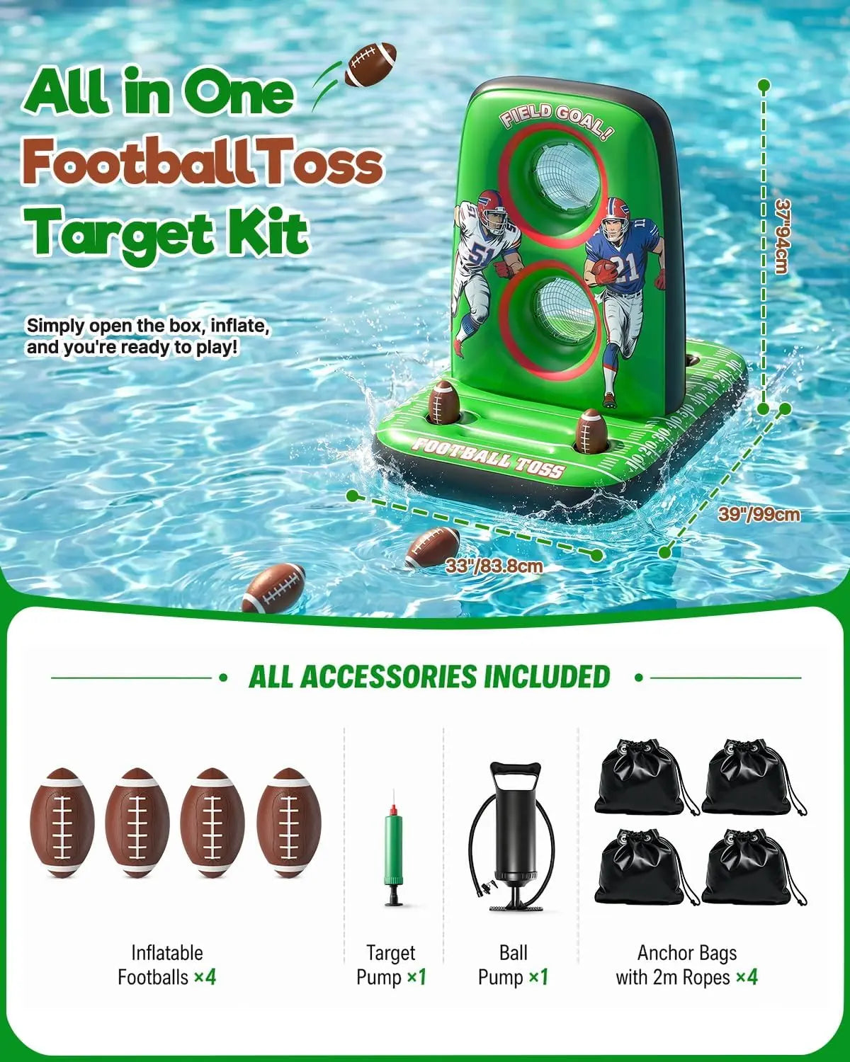Inflatable Football Toss Game for Pool