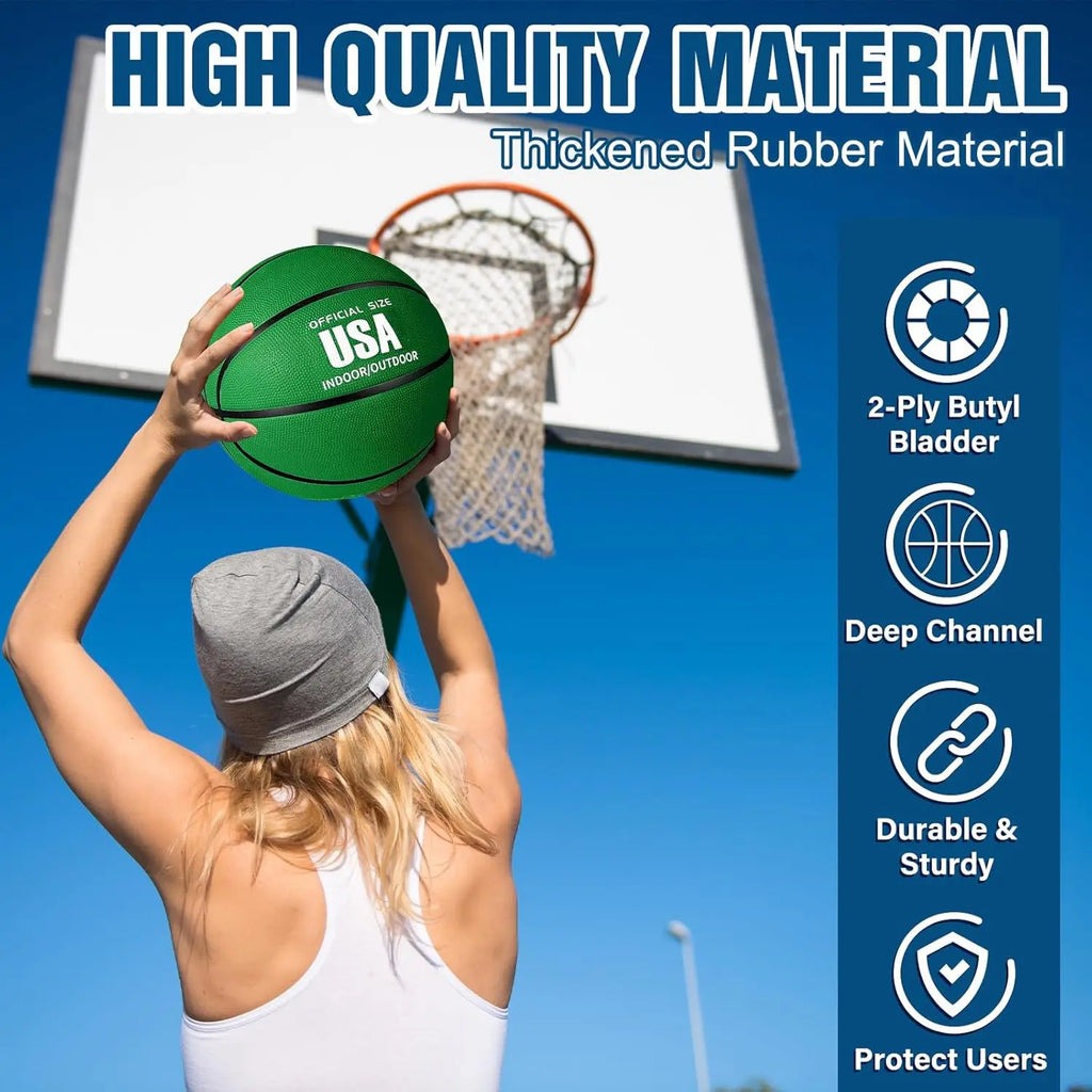 6 Pcs Rubber Basketballs Official Size