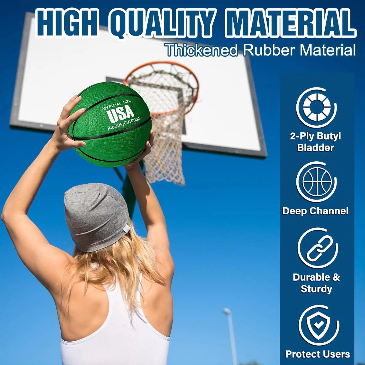 6 Pcs Rubber Basketballs Official Size