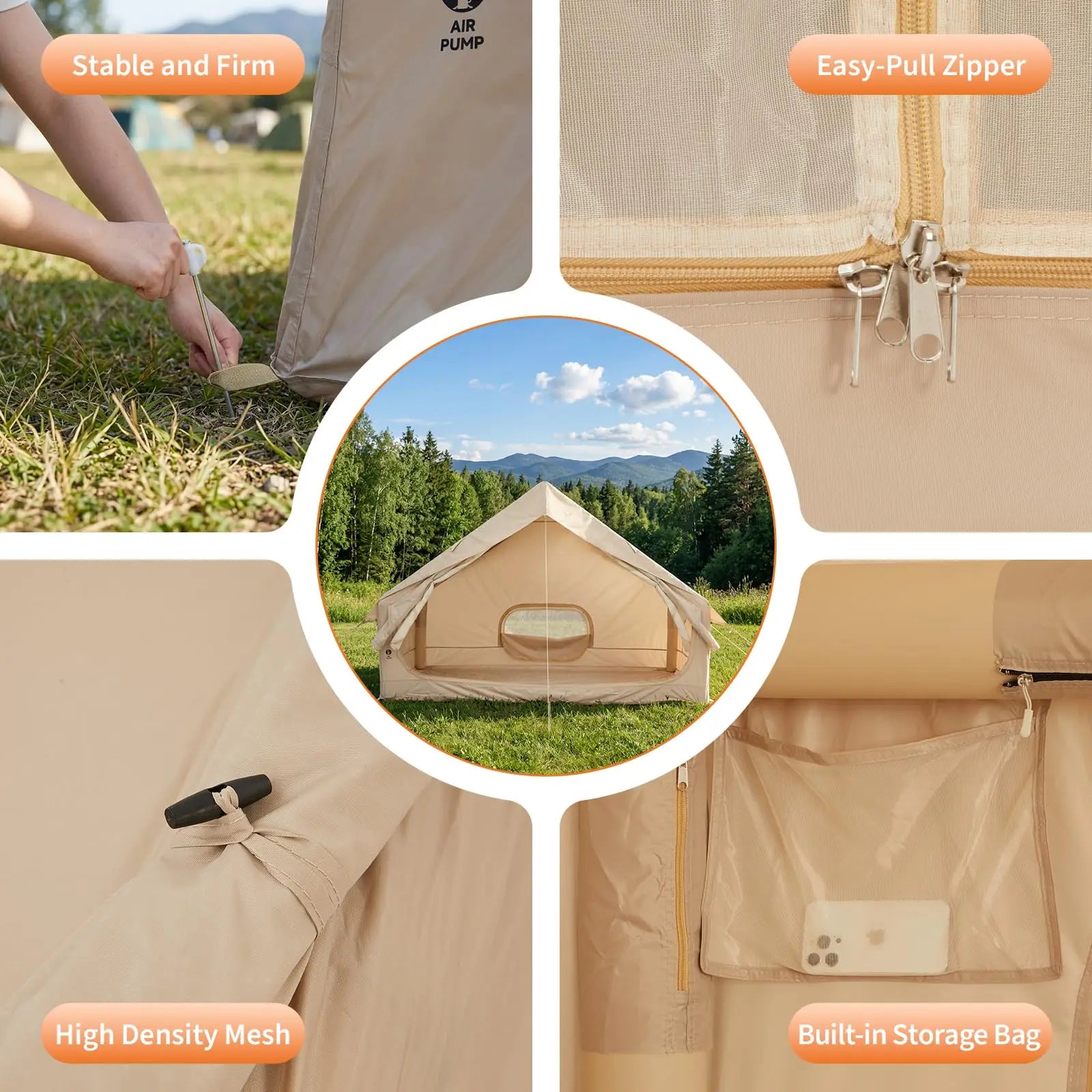 Inflatable Camping Tent –  Shelter for 6