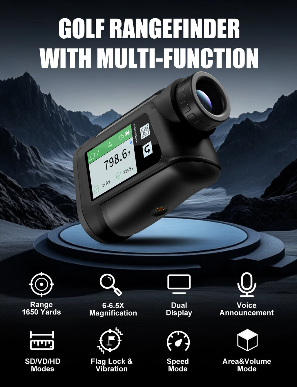Golf Rangefinder with Voice Announcement