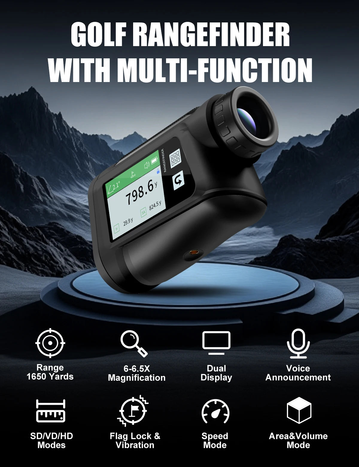 Golf Rangefinder with Voice Announcement