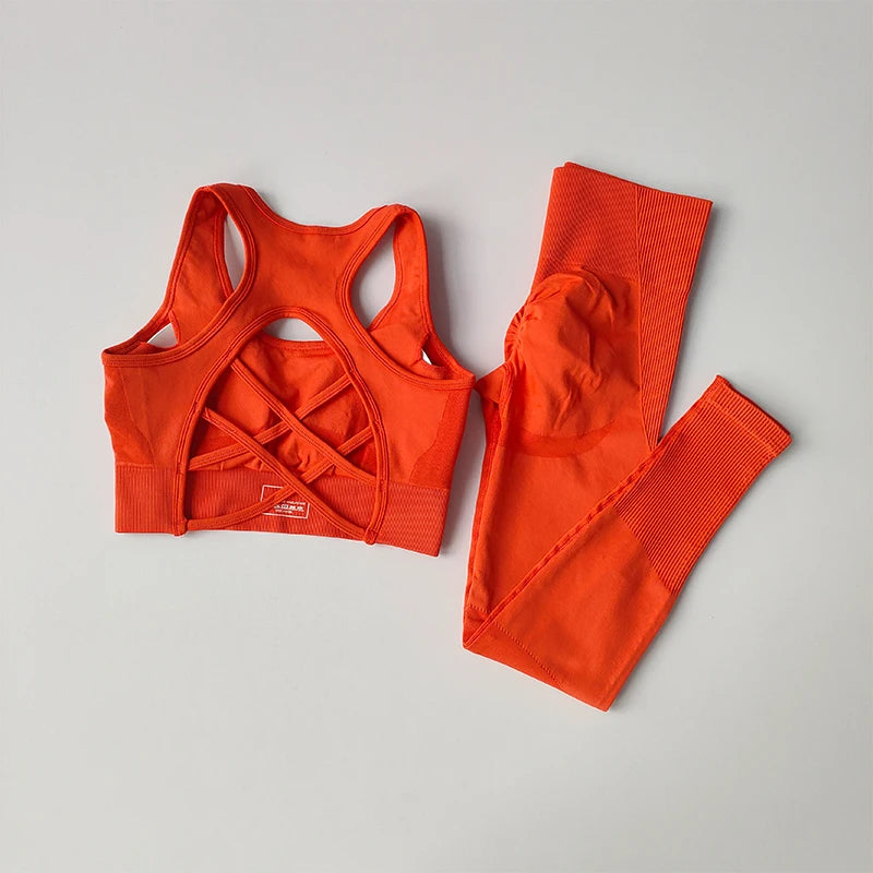 2PCS Sports Bra Women  Leggings Yoga Suit
