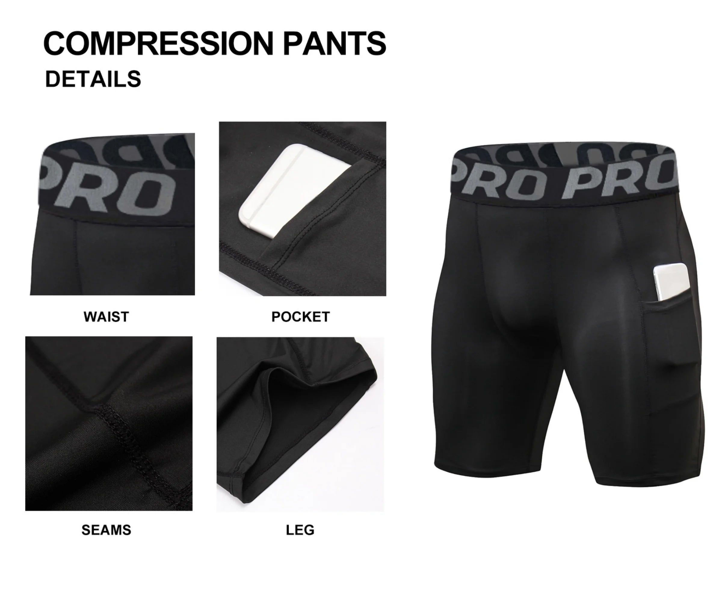 Men's Compression Shorts with Pocket