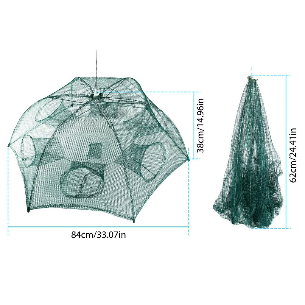 Foldable Fishing Trap Net 6 Holes