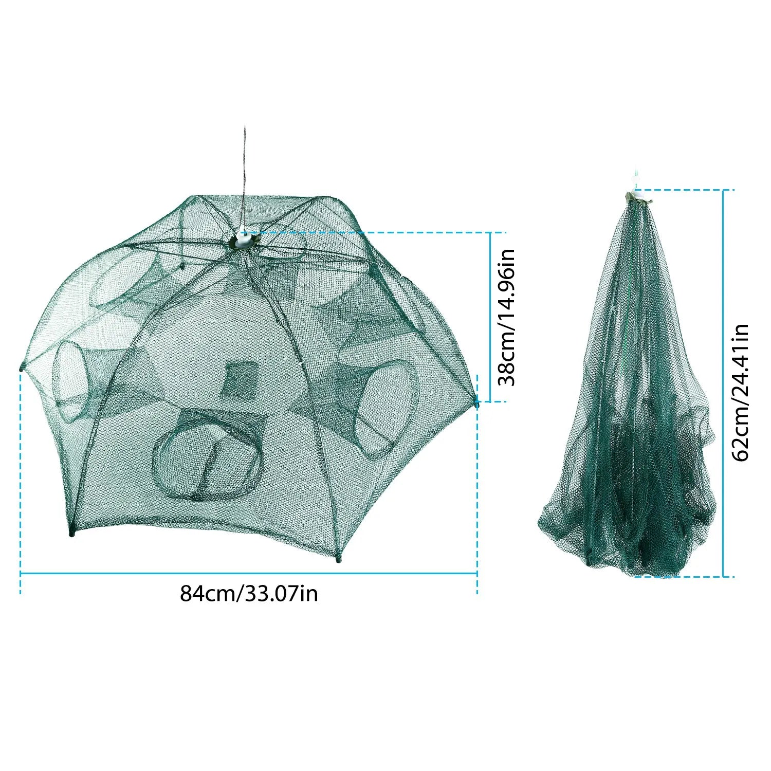 Foldable Fishing Trap Net 6 Holes