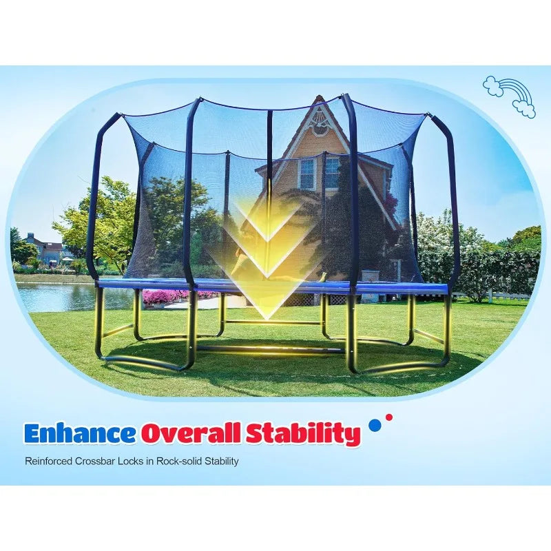 Oval Outdoor Trampoline with Safety Net