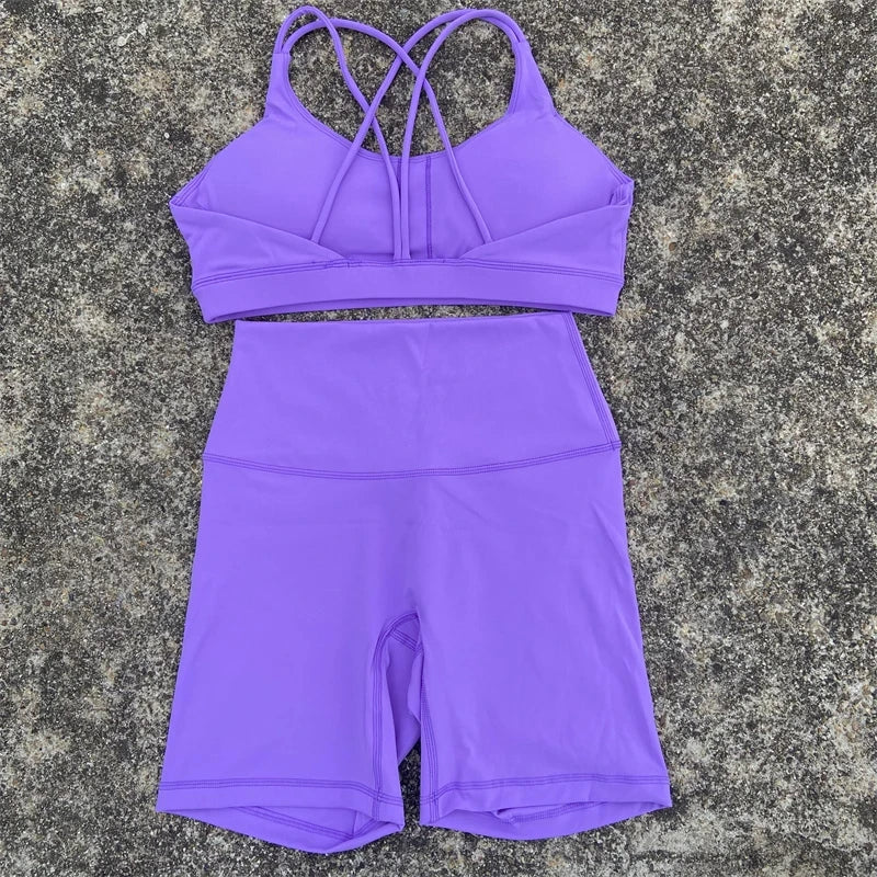 Women Gym Yoga Short Cycling Set