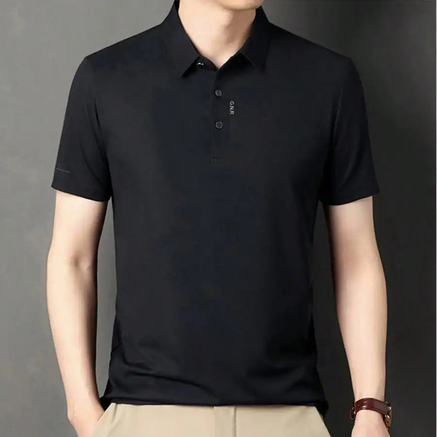 1-4Pcs Men's Solid Color Short Sleeve Golf Shirt